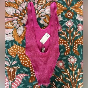 Bond-Eye Fuschia Pink Mara onepiece swimsuit low back one size